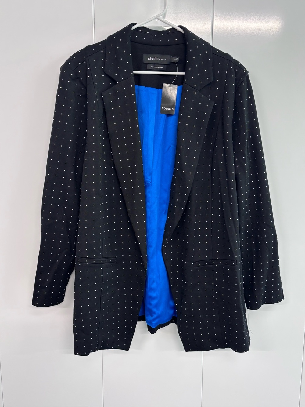 Studio by Torrid Rhinestone Ponte Parker Longline Blazer Black Size 2 2X 18-20
